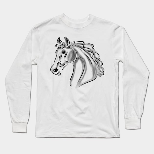 Horse sketch Long Sleeve T-Shirt by Antiope